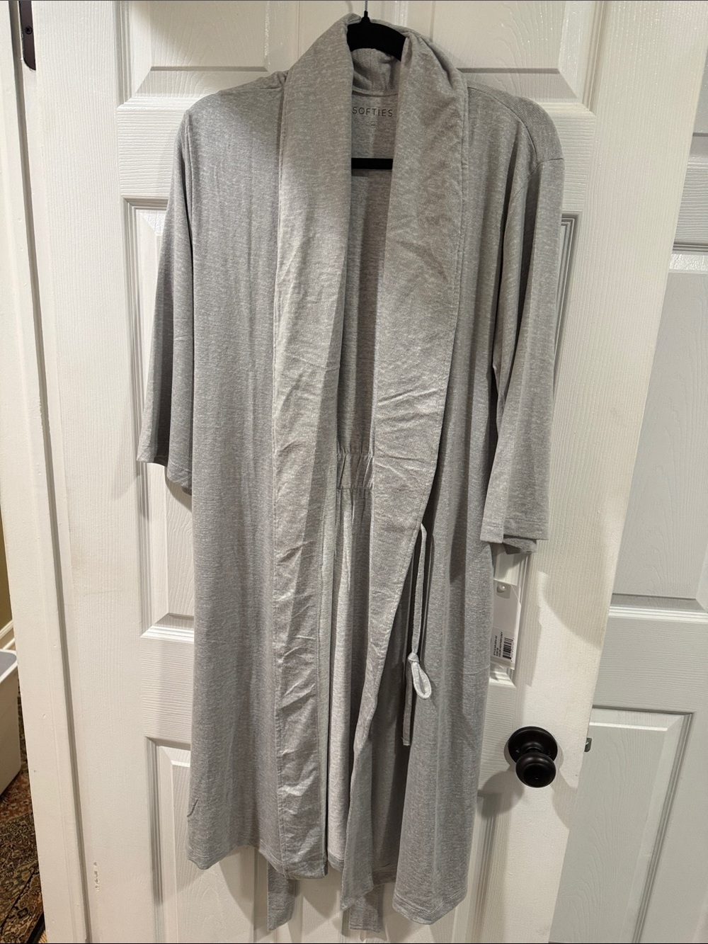 SOFTIES Women's Heather Gray Cozy Robe with Shawl Collar